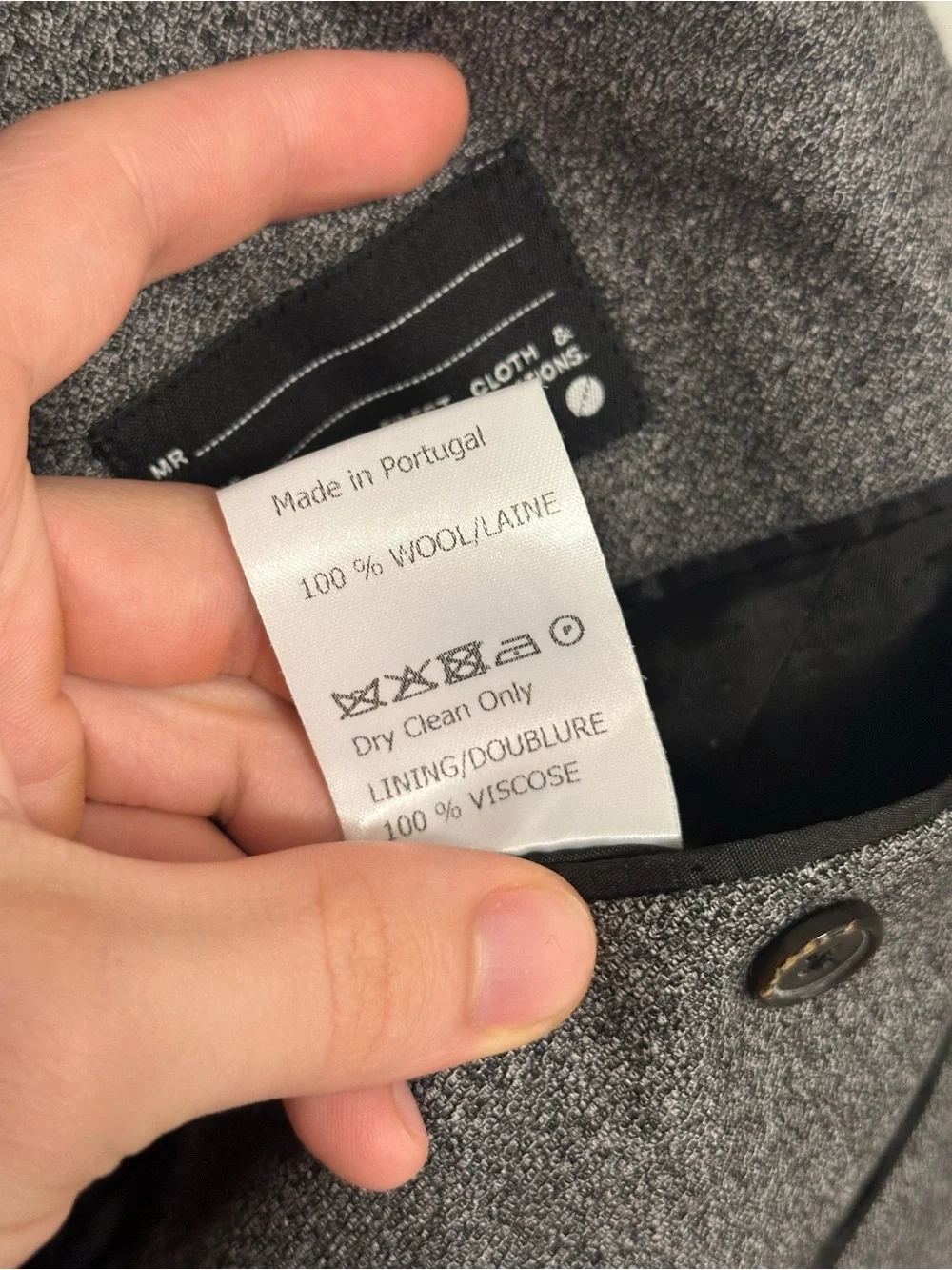 Bespoken 38R 100% Wool Removable Hoodie Grey Sport Coat Blazer